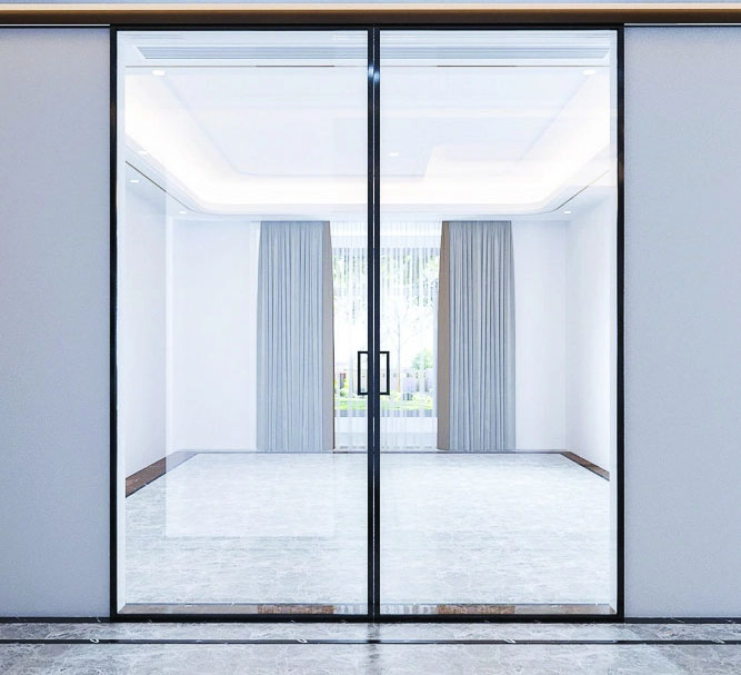 Cửa nhôm Slim Cover 2 cánh lùa không rung lắc