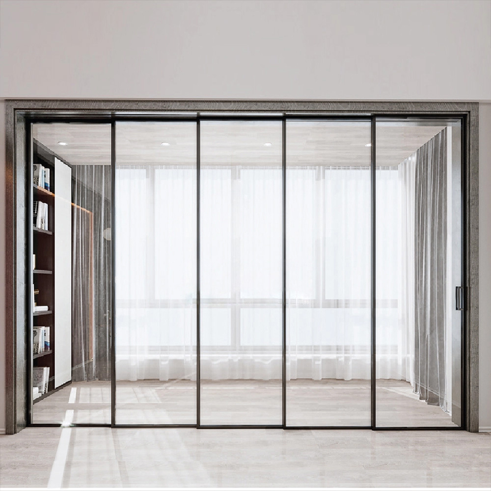 Cửa nhôm Slim Cover 4 cánh lùa đối xứng